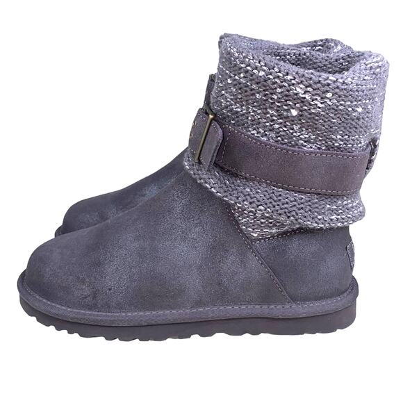 NWT UGG Women’s Cambridge Grey Metallic Pull On Winter Boots Size US 6 - Picture 4 of 8